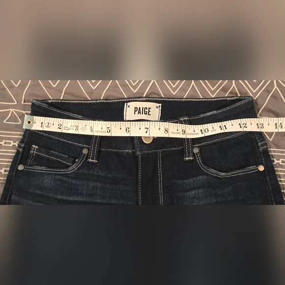 PAIGE Jax Knee Bermuda Denim Shorts Size 23 - Picture 4 of 8